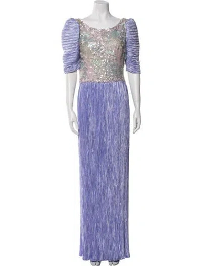 Pre-owned I.magnin Striped Long Dress In Purple
