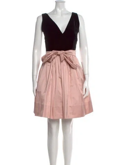 Pre-owned I.magnin V-neck Knee-length Dress In Pink
