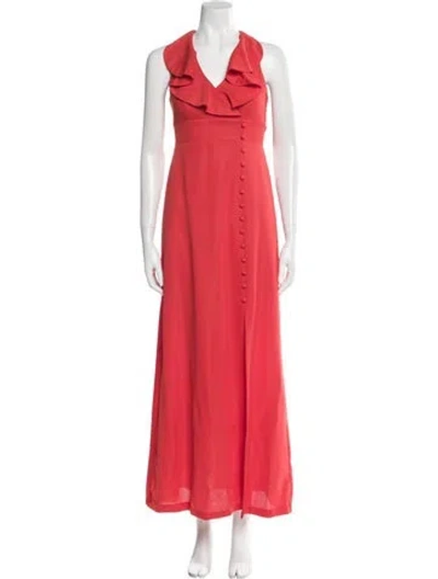 Pre-owned I.magnin V-neck Long Dress In Multi