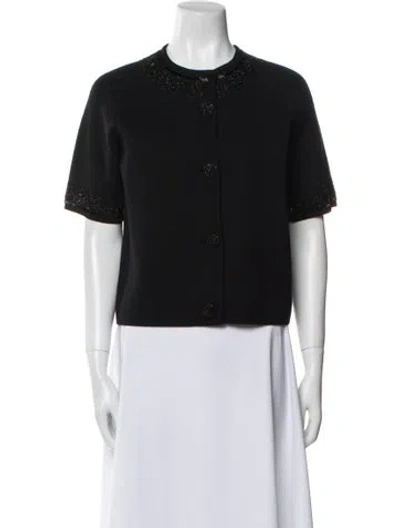 Pre-owned I.magnin Wool Crew Neck Sweater In Black