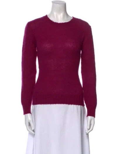 Pre-owned I.magnin Wool Crew Neck Sweater In Purple