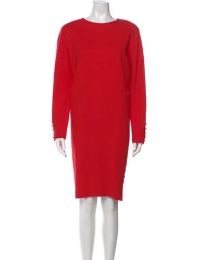 Pre-owned I.magnin Wool Knee-length Dress In Red