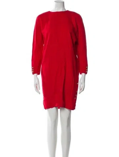 Pre-owned I.magnin Wool Mini Dress In Red
