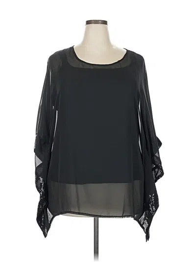Pre-owned Iman 3/4 Sleeve Blouse In Black