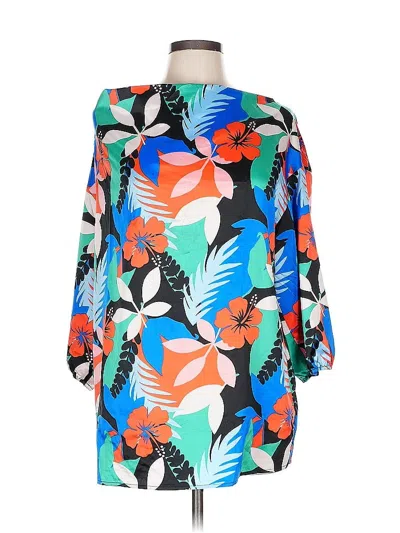 Pre-owned Iman 3/4 Sleeve Blouse In Blue