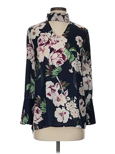 Pre-owned Iman 3/4 Sleeve Blouse In Blue