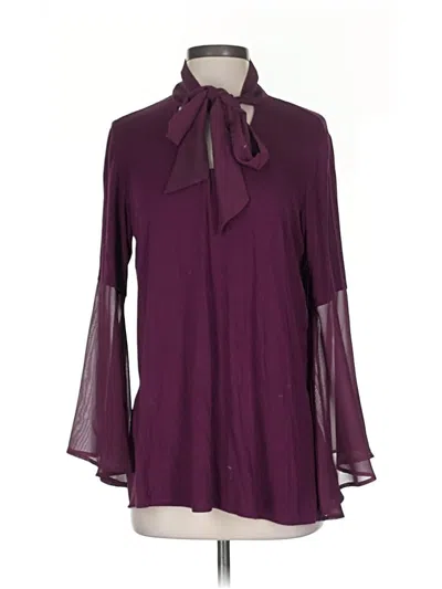 Pre-owned Iman 3/4 Sleeve Blouse In Burgundy