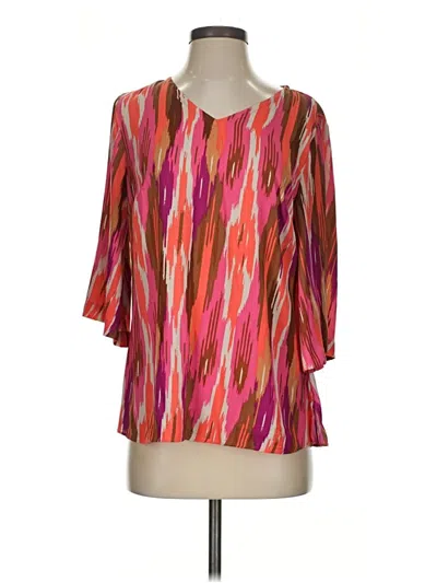 Pre-owned Iman 3/4 Sleeve Blouse In Pink