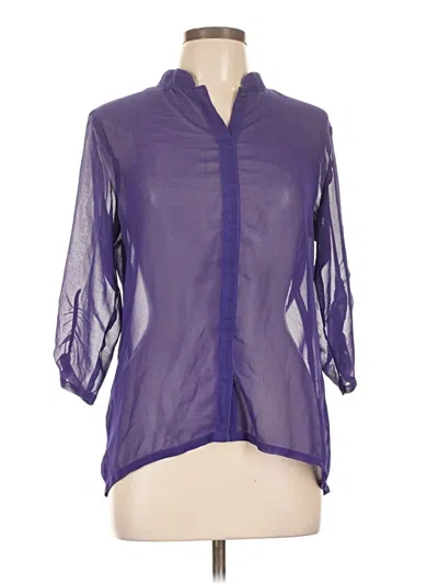 Pre-owned Iman 3/4 Sleeve Blouse In Purple