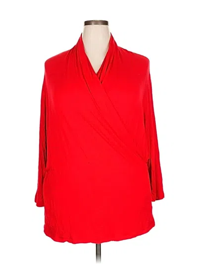 Pre-owned Iman 3/4 Sleeve Blouse In Red