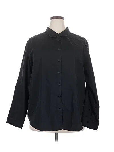 Pre-owned Iman 3/4 Sleeve Button Down Shirt In Black