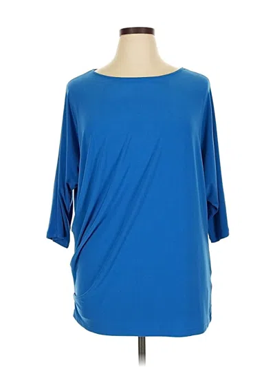 Pre-owned Iman 3/4 Sleeve T-shirt In Blue