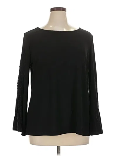 Pre-owned Iman 3/4 Sleeve Top Black Boatneck Tops