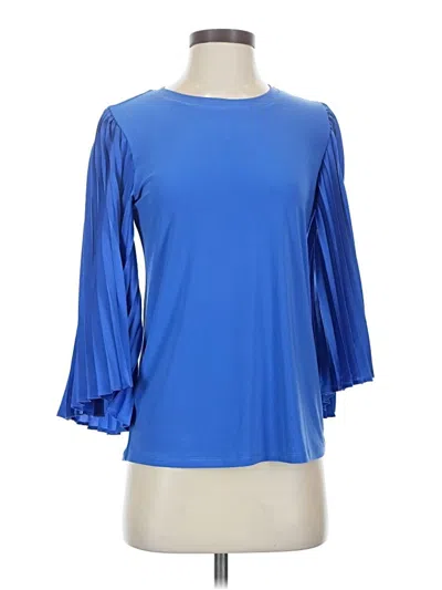 Pre-owned Iman 3/4 Sleeve Top Blue Boatneck Tops