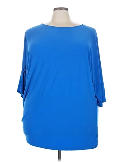 Pre-owned Iman 3/4 Sleeve Top Blue Boatneck Tops
