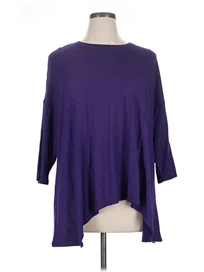Pre-owned Iman 3/4 Sleeve Top Purple Boatneck Tops