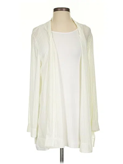 Pre-owned Iman Cardigan Sweater In White