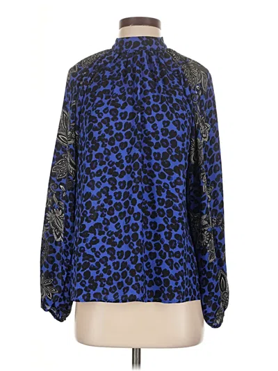Pre-owned Iman Long Sleeve Blouse In Blue