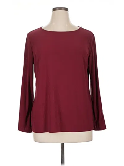 Pre-owned Iman Long Sleeve Blouse In Burgundy