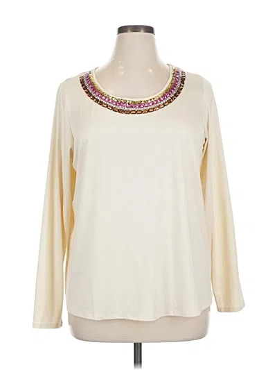 Pre-owned Iman Long Sleeve Blouse In White