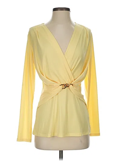 Pre-owned Iman Long Sleeve Blouse In Yellow