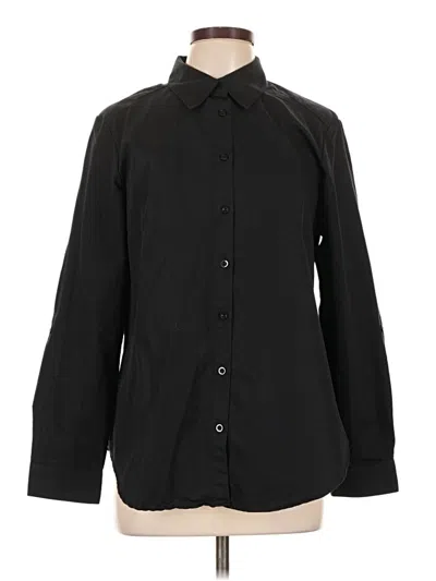 Pre-owned Iman Long Sleeve Button Down Shirt In Black