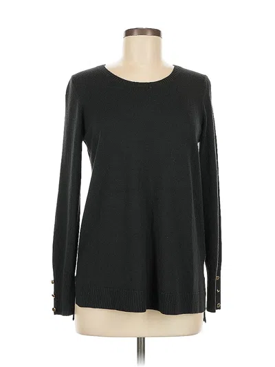 Pre-owned Iman Long Sleeve Top Black Crew Neck Tops