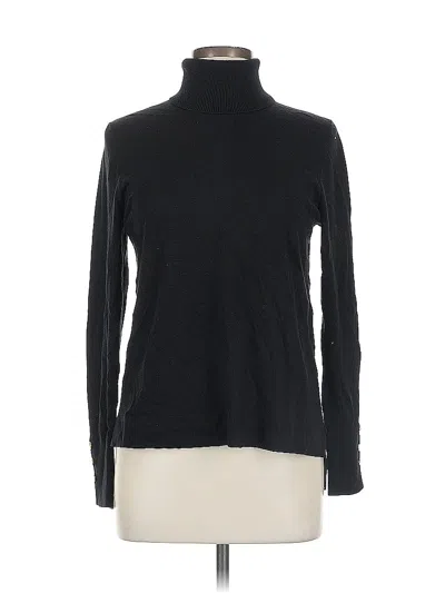Pre-owned Iman Long Sleeve Top Black Turtleneck Tops