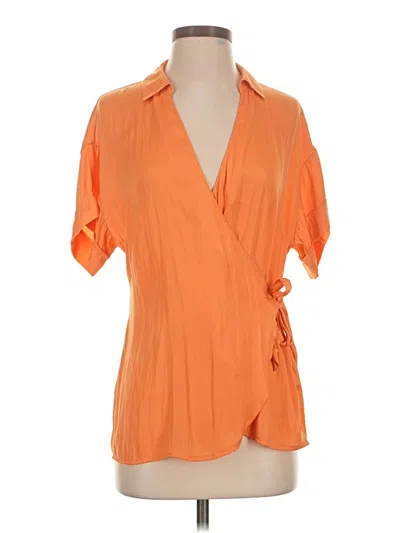 Pre-owned Iman Short Sleeve Blouse In Orange