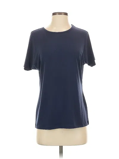 Pre-owned Iman Short Sleeve Top Blue Crew Neck Tops