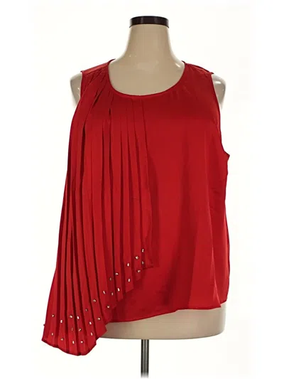 Pre-owned Iman Sleeveless Blouse In Red