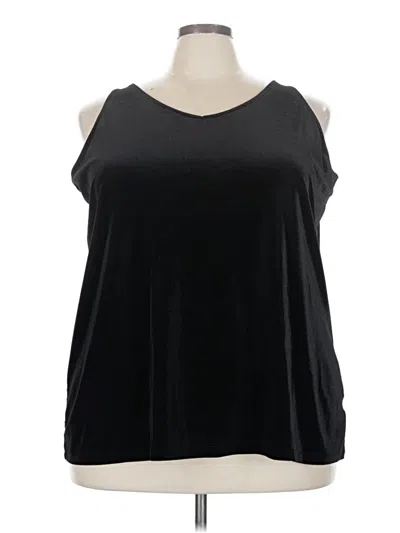 Pre-owned Iman Sleeveless Top Black Cold Shoulder Neckline Tops