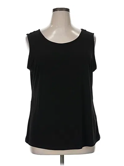 Pre-owned Iman Sleeveless Top Black Solid Pattern Scoop Neck Tops