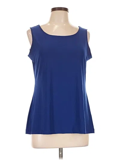 Pre-owned Iman Sleeveless Top Blue Cold Shoulder Neckline Tops