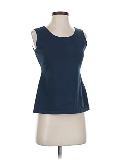 Pre-owned Iman Sleeveless Top Blue Scoop Neck Tops