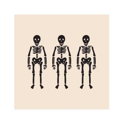 Imani Collective Halloween Collection Skeleton Gang Pillow Cover In Black