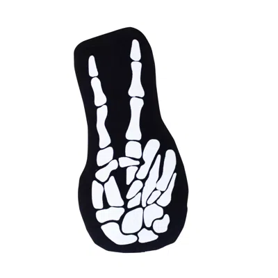Imani Collective Halloween Collection Skeleton Peace Sign Pillow In Black