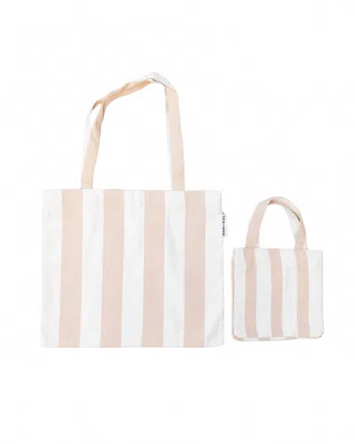 Imani Collective Striped Mommy And Me Tote In Pink / Natural In Multi