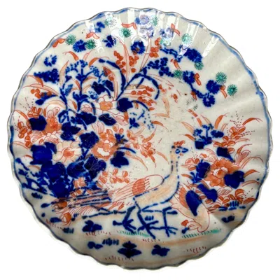 Pre-owned Imari Porcelain 19th Century Antique  Vide-poche Dish, Hand Painted In Gray