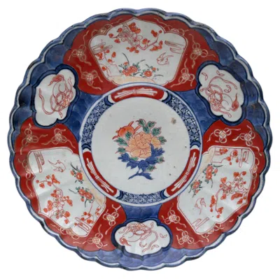 Pre-owned Imari Porcelain 19th Century Japanese Imari Platter Charger In Gray