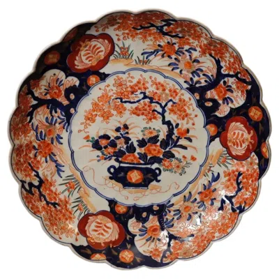 Pre-owned Imari Porcelain Japanese  Chrysanthemum Plate, Floral Design, Late Edo–meiji In Brown