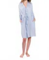 Imbali Charleston Jacquard Satin Robe In Periwinkle Blue In Multi
