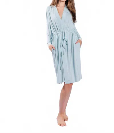 Imbali Charleston Lace Lounge Robe In Powder Blue