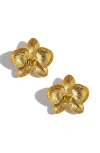 Imber Orchid Flower Statement Stud Earrings In White