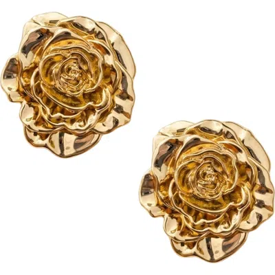 Imber Rose Statement Stud Earrings In White