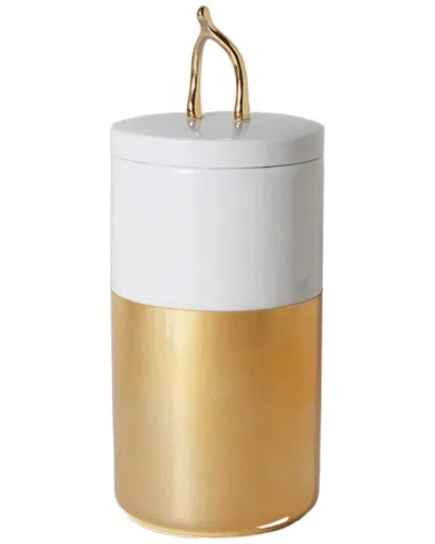 Imm Living Wishbone Porcelain Ceramic Canister In Gold