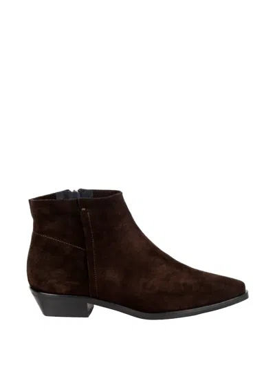 Imma Pointed-toe Suede Boots In Brown