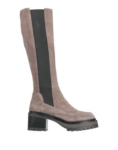 Imma Woman Boot Taupe Size 8 Leather In Grey