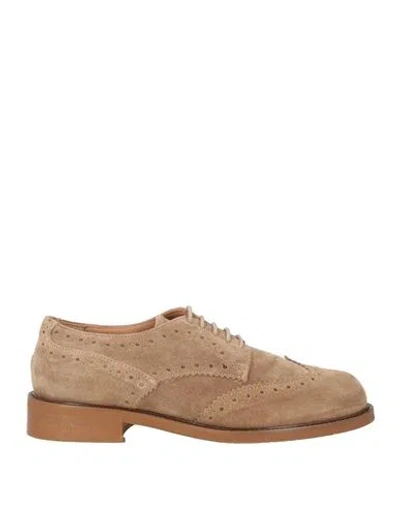 Imma Woman Lace-up Shoes Camel Size 6 Leather In Beige