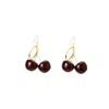 I'mmany London Women's Amarena Double Cherry Drop Earrings In Red